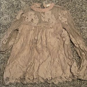 Lace long sleeve shirt
